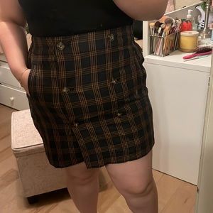 Madewell plaid button skirt NWT